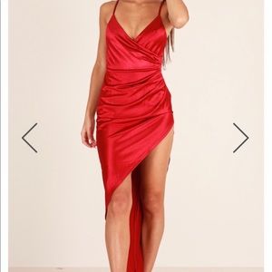 Showpo Satin Dress in color Wine, never been worn